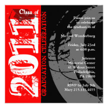 Class of 2011 Invitation ARQ210 Red Paint