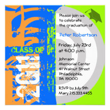 Class of 2011 Invitation MX230 Blue Green Splash