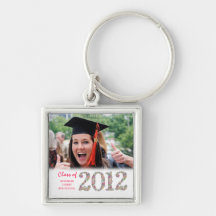 Class of 2012 Graduation Photo Metal Keyring Key Chain