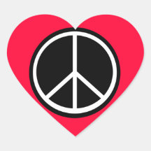 Classic Black White Retro Peace Sign Stickers