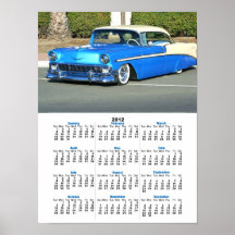 Classic blue car 2012 calendar poster