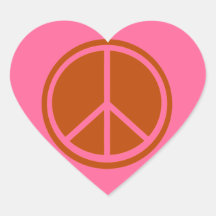 Classic Burnt Orange Peace Sign Stickers