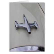 classic car front chrome rocket syle ornament greeting cards