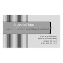 Classic Contemporary Modern PinStripe Minimalist Business Cards
