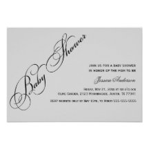 Classic Elegant Script Baby Shower Invitation