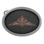 Classic Hot Rod Pinstripe 2 Oval Belt Buckles