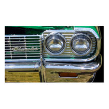 classic impala chrome with green paint business cards