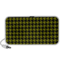 Classic Olive Green and Black Houndstooth Pattern Laptop Speaker