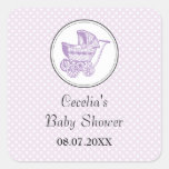 Classic Pram Baby Shower Sticker