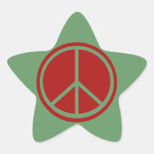 Classic Red Peace Sign Star Sticker
