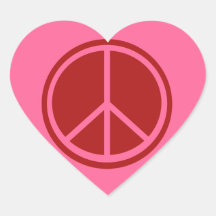 Classic Red Peace Sign Stickers