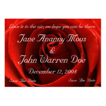 Classic Red Rose Save the Date Card Business Cards