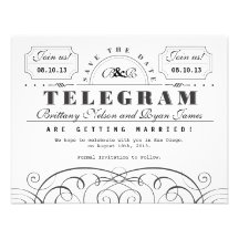 Classic Telegram Save the Date Personalised Announcements