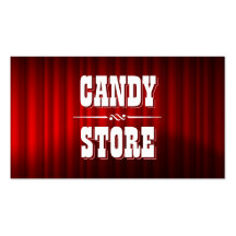 Classic Typography Candy Store Business Card