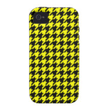 Classic Yellow and Black Houndstooth Pattern Case-Mate iPhone 4 Case