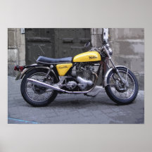 CLASSIC YELLOW MOTORCYCLE PRINT