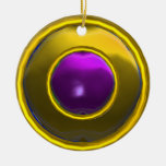 CLASSY AMETHYST AND TOPAZ  GEM STONES CHRISTMAS ORNAMENTS