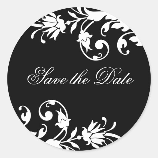 Classy Black and White Wedding Stickers