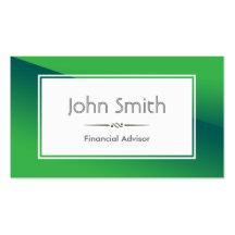 Classy Green Financial Advisor Business Card