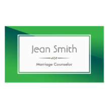 Classy Green Marriage Counselling Business Card