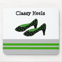 Classy Heels Black and Green Design Mouse Pad
