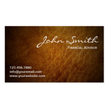Classy Leather Financial Advisor Business Card