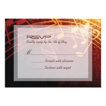 Classy Musical Waves Wedding RSVP Card Personalized Invitations