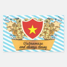 Classy Vietnamese Rectangular Stickers