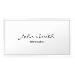 Classy White Border Hairdresser Business Card