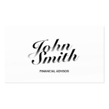 Classy White Financial Advisor Business Card