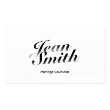 Classy White Marriage Counselling Business Card