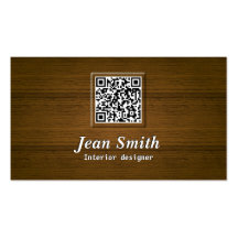 Classy Wood QR Code Interiors Business Card
