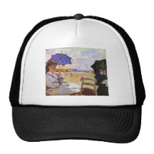 Claude Monet - On the beach at Trouville Mesh Hat