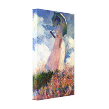 Claude Monet - Woman with Parasol, study Stretched Canvas Print