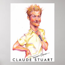 Claude Stuart Caricature by Tammie Graves Posters