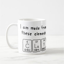 Clay periodic table name mug