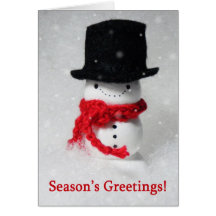 Clay Snowman Season's Greetings Card