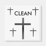 Clean church cross Dishwasher Magnets