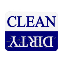 Clean dirty blue dishwasher vinyl magnets