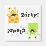 Clean dirty dishwasher magnet funny green monster