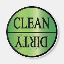 Clean Dirty green gradient Fridge Magnet