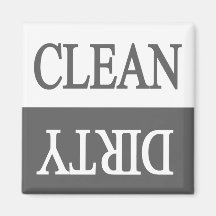 Clean dirty-grey dishwasher magnet
