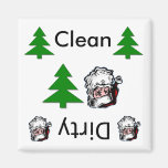 Clean dirty santa Dishwasher Magnets