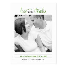 Clean Look Wedding Thank  You Card Postcards