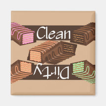 Clean or Dirty Chocolate Bars Dishwasher Magnet