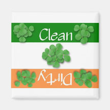 Clean or Dirty St. Patrick's Day Flag Magnet
