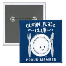 Clean Plate Club Pinback Buttons