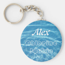 Clear Cool Blue Aquatic Pool Water Swimming Keychains
