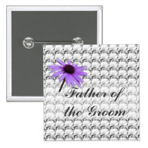 clear  gem stones and daisy flower father groom buttons