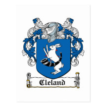 Cleland Family Crest Postcard
